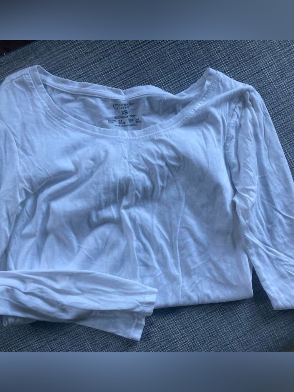 Primark White Lightweight Slouchy Top, Size XS